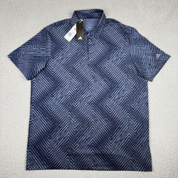 Adidas Golf Shirt Mens XL Blue Ultimate 365 All Over Print Polo NWT Stretch - Picture 1 of 12